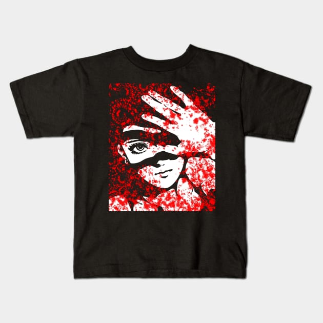 Punk Fashion Style Red Glowing Girl Kids T-Shirt by Punk Fashion